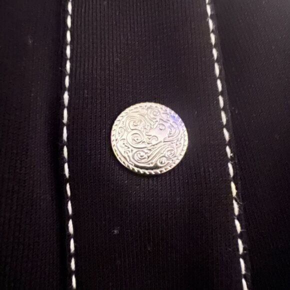 Very Rare Aline Made In Israel Black Assymetrical Snap Sheath Dress Sz 1 Small - Picture 5 of 7